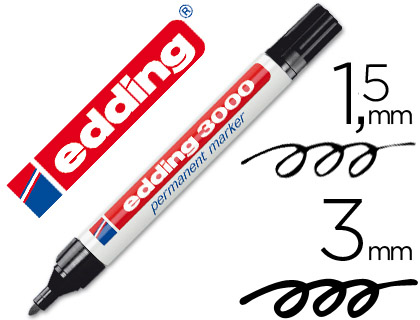 Rotulador edding 3000 punta redonda tinta negra